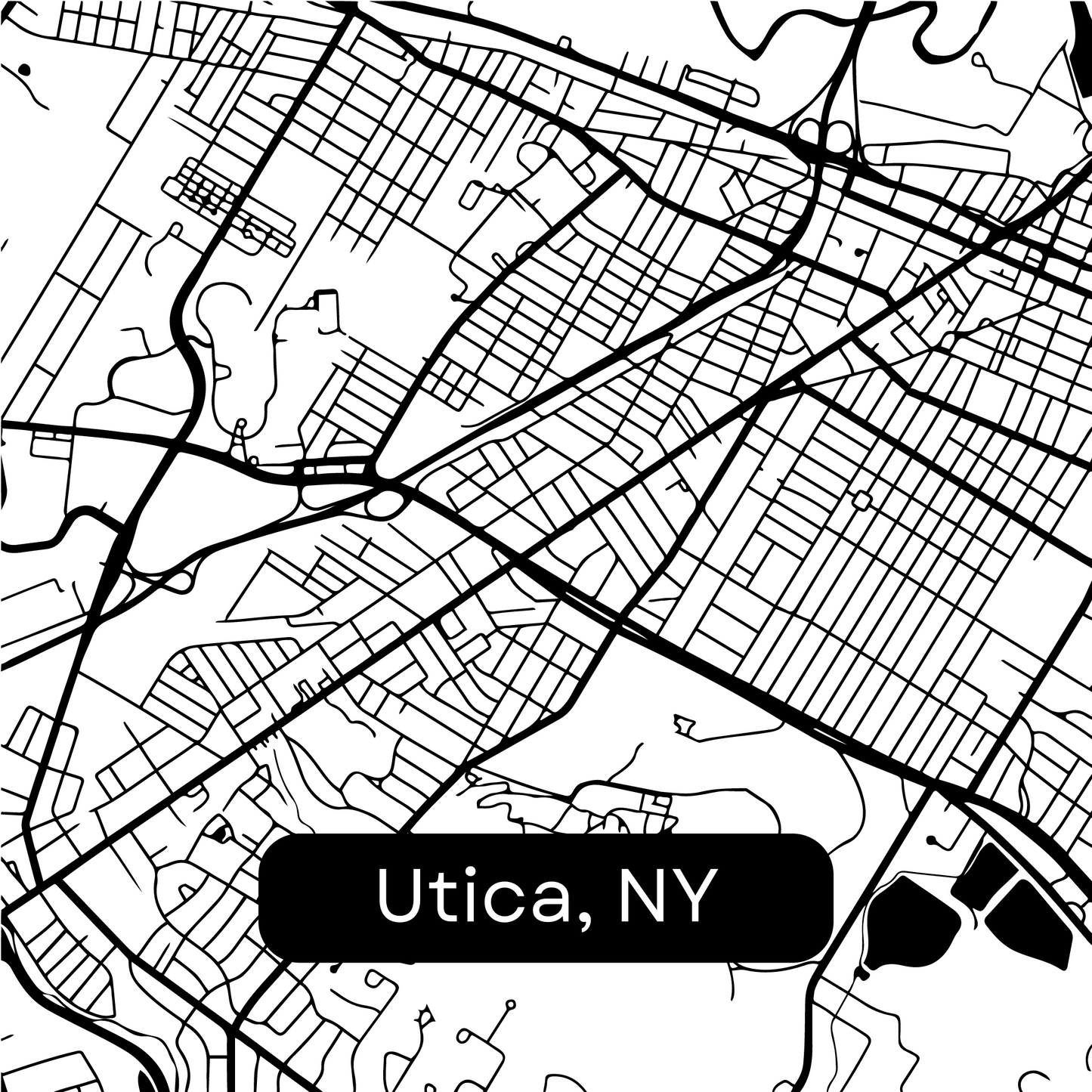 Utica NY Slate Coaster (4-Pack)